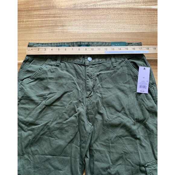 Wild Fable Junior Teens Mid-Rise Regular Fit Cargo Pants Olive Green Size 12 - Picture 5 of 16
